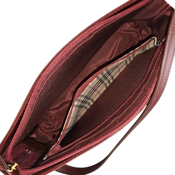 Burberry Leather Baguette Bag In Burgandy-COA Included-EUC - Picture 11 of 16